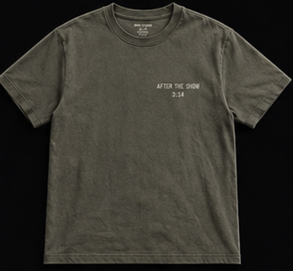 3:14 olive tee, front