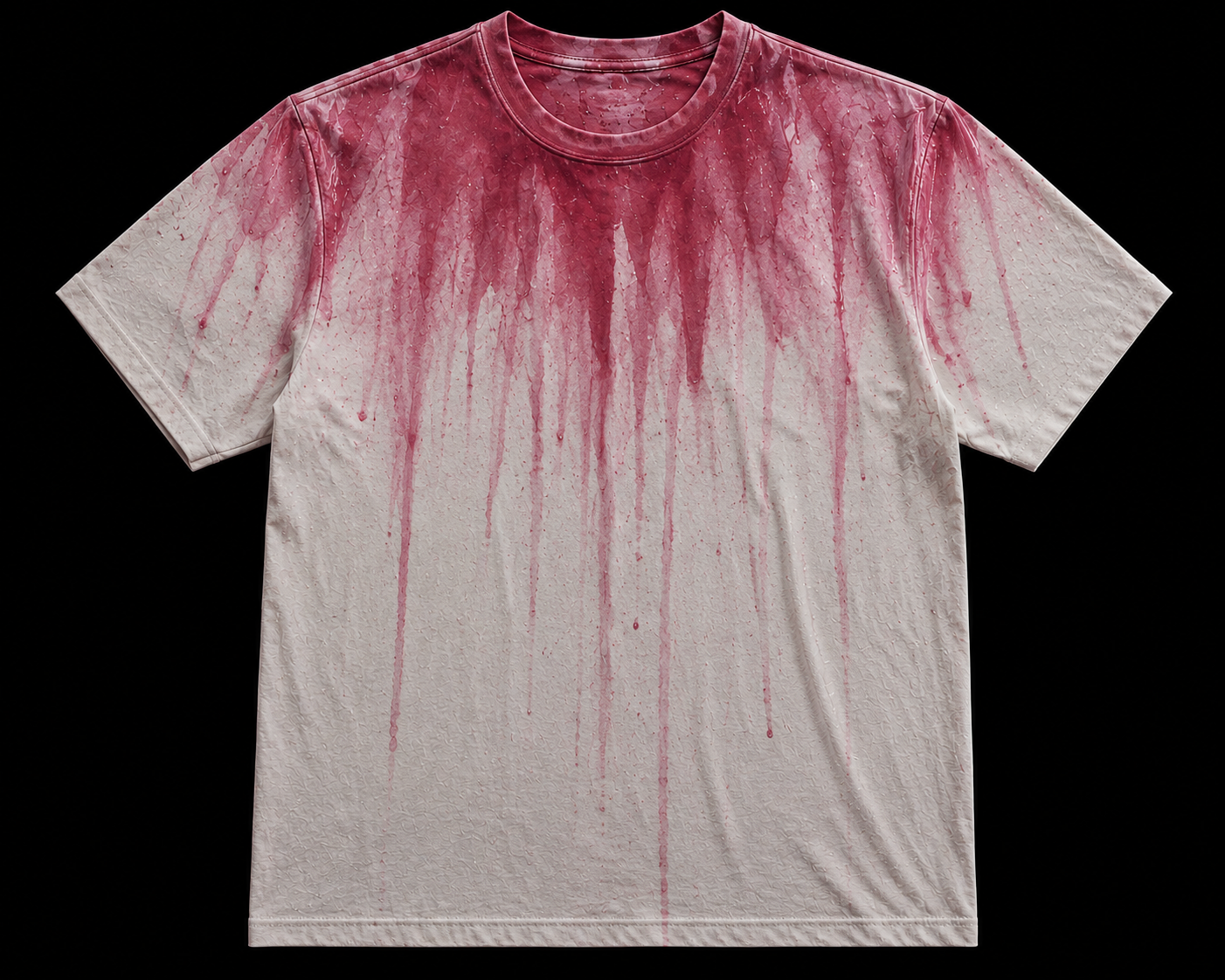 Pink hair dye tee, front